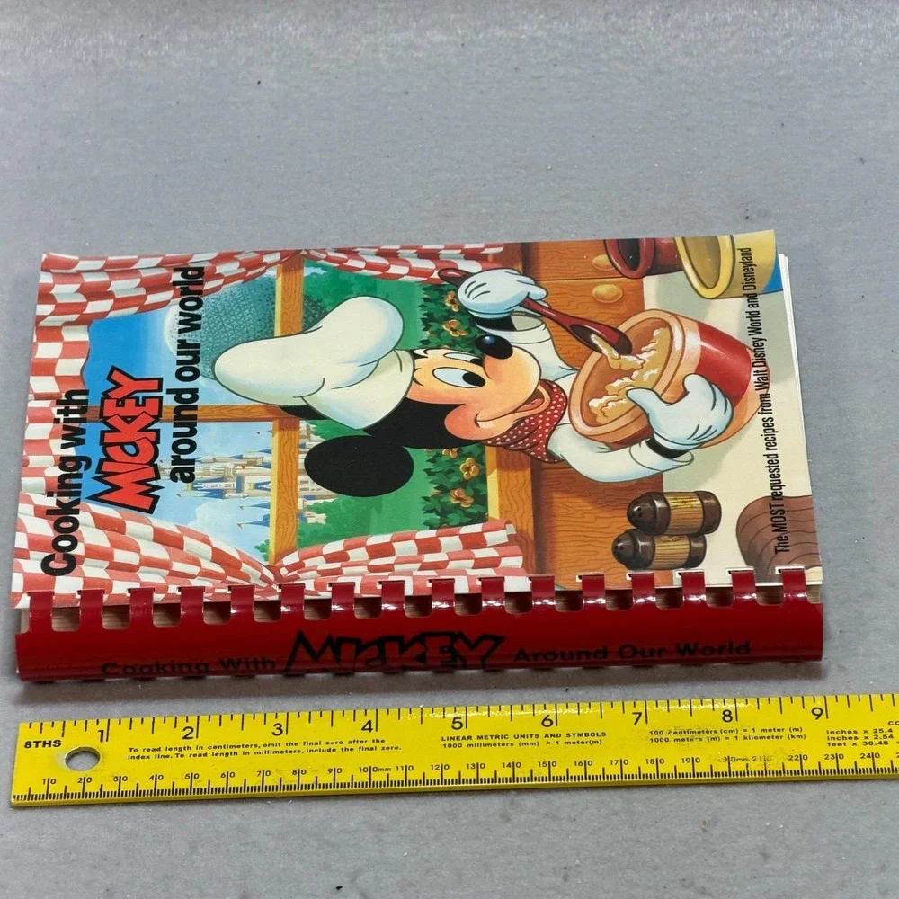 Vintage 1987 Cooking with Mickey Around Our World Walt Disney Chef Cookbook